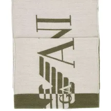 шарф с бахромой и логотипом