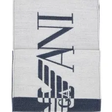 шарф с бахромой и логотипом