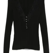 Топ в рубчик с кружевом