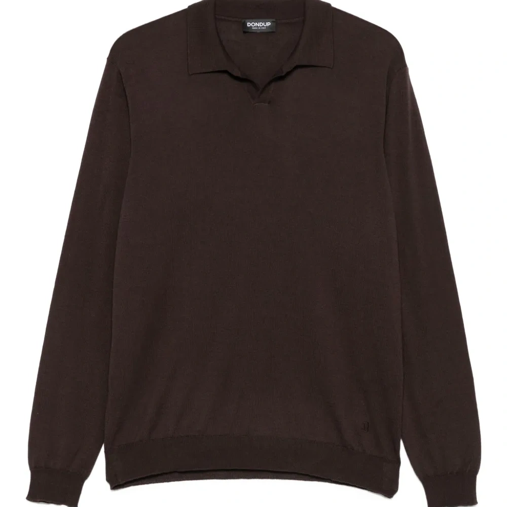 Свитер из смесовой шерсти с воротником поло