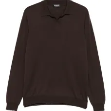 Свитер из смесовой шерсти с воротником поло