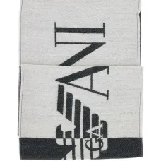 шарф с бахромой и логотипом