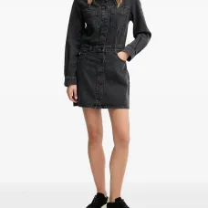 Джинсовое платье-рубашка мини