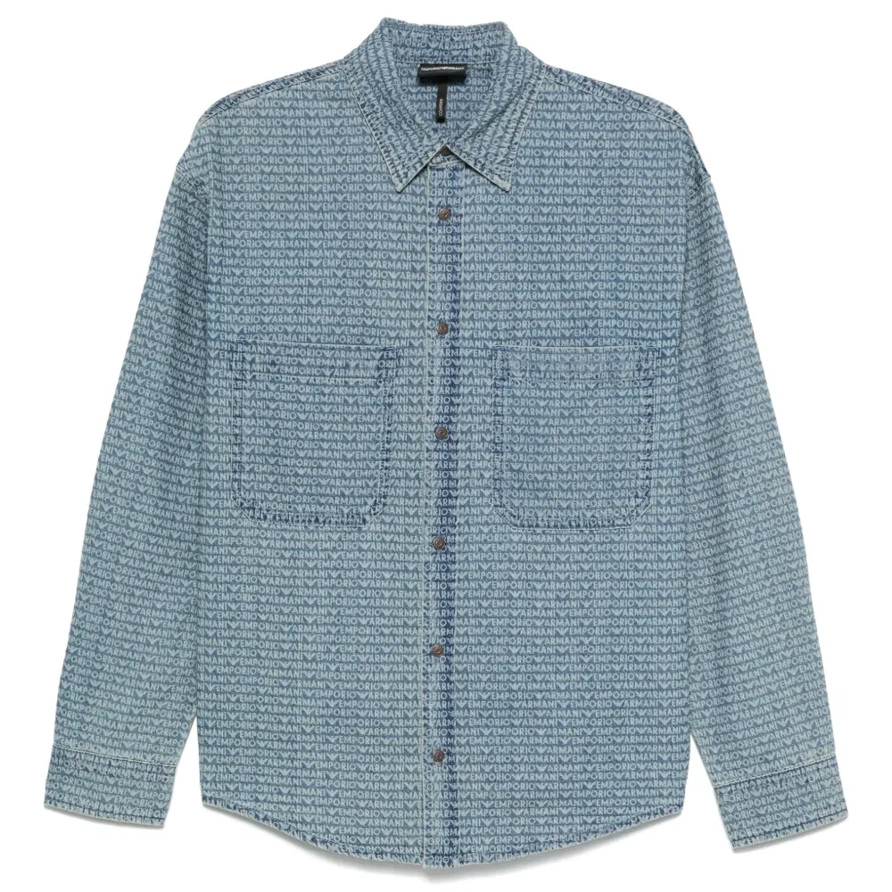 джинсовая рубашка с логотипом