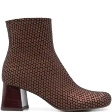 Ботильоны на блочном каблуке с перфорацией