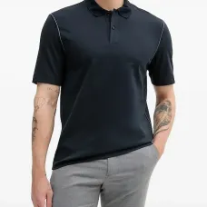 Рубашка поло с декоративной строчкой