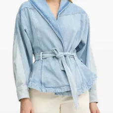 Джинсовая куртка с поясом