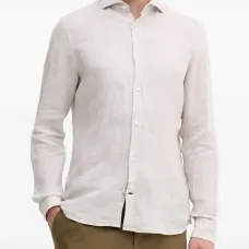 Льняная рубашка с длинными рукавами