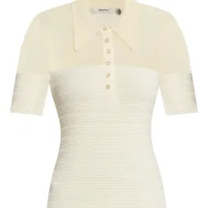 Рубашка поло в рубчик с сетчатой вставкой