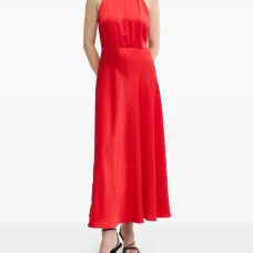 Платье миди с вырезом халтер