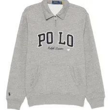 Толстовка с воротником поло и карманом-муфтой