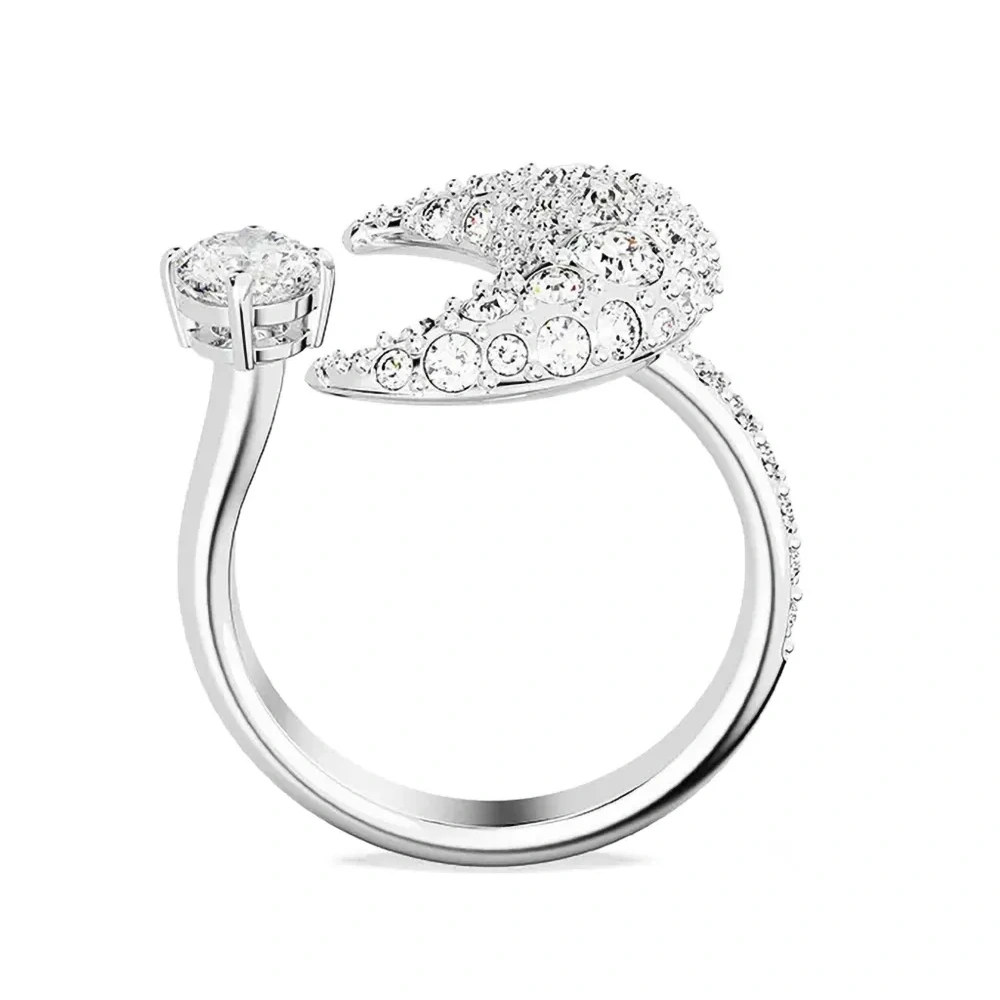 Открытое кольцо Luna с кристаллами