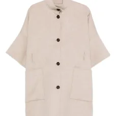 однобортное пальто на пуговицах