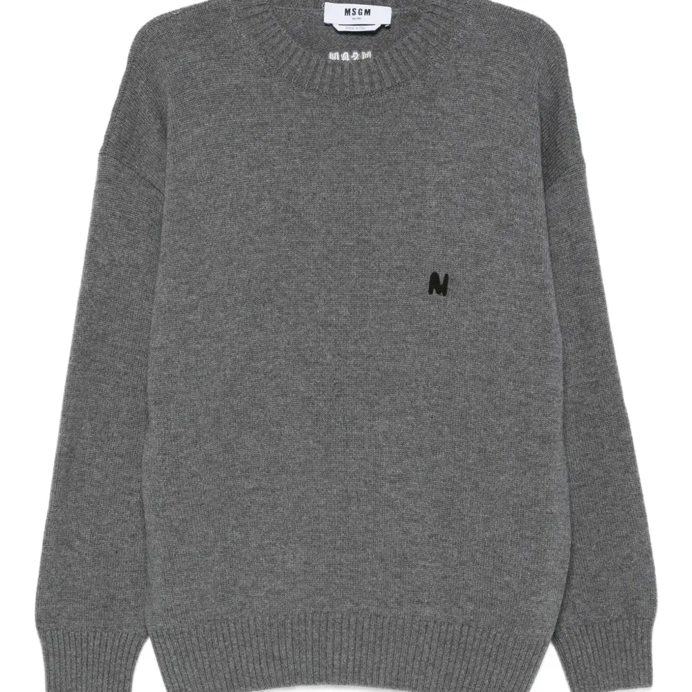 Шерстяной свитер с вышитым логотипом