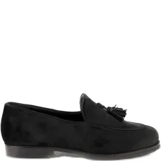 Лоферы из замши с кисточками