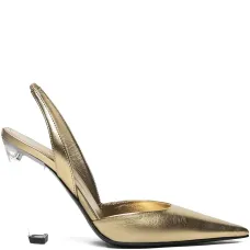 Туфли-лодочки с заострённым носком и ремешком на пятке