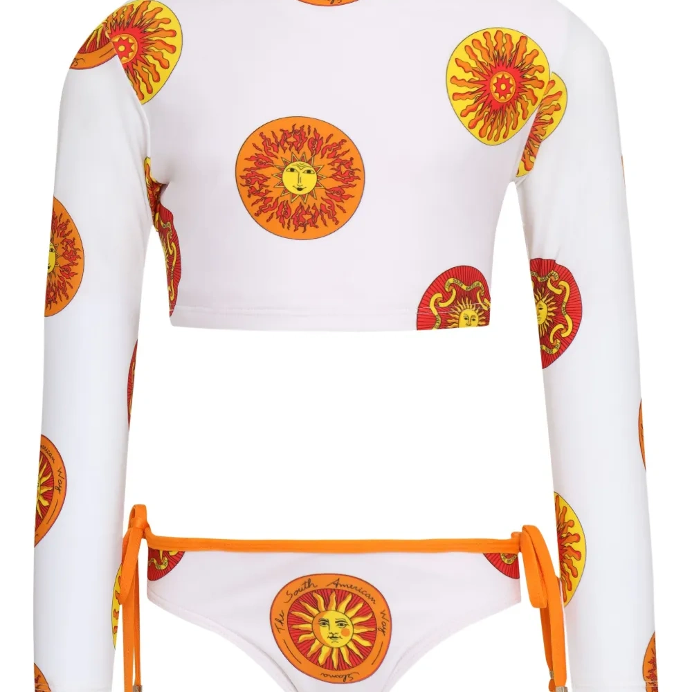 бикини с длинными рукавами и принтом