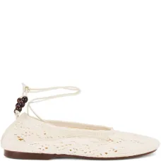 Балетки «Розмари» с бусинами и шнуровкой