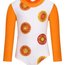 купальник с длинными рукавами и принтом