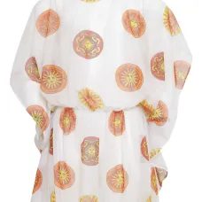 Платье со сборками и принтом