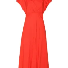 Поплиновое платье с V-образным вырезом