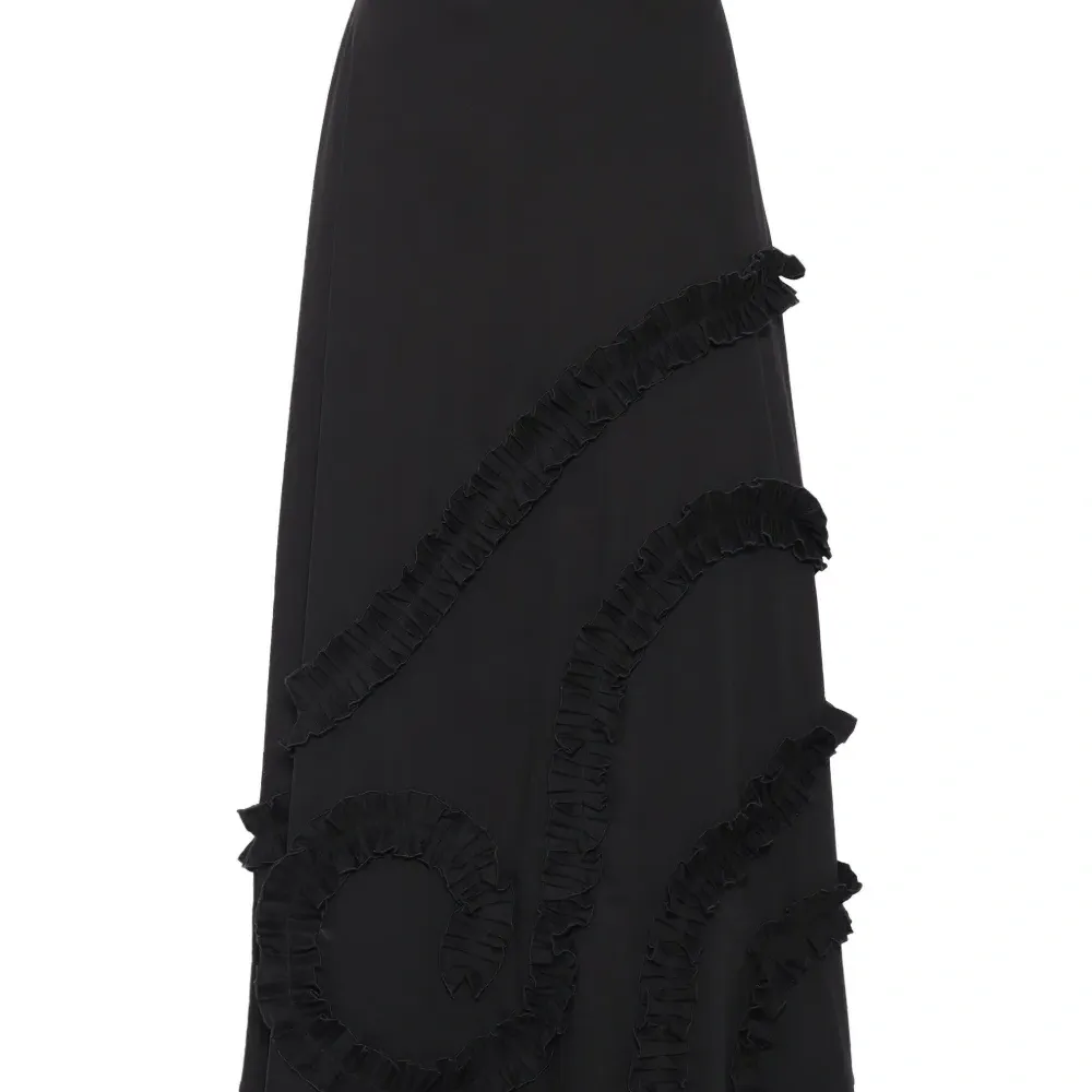 Плиссированная юбка миди с оборками