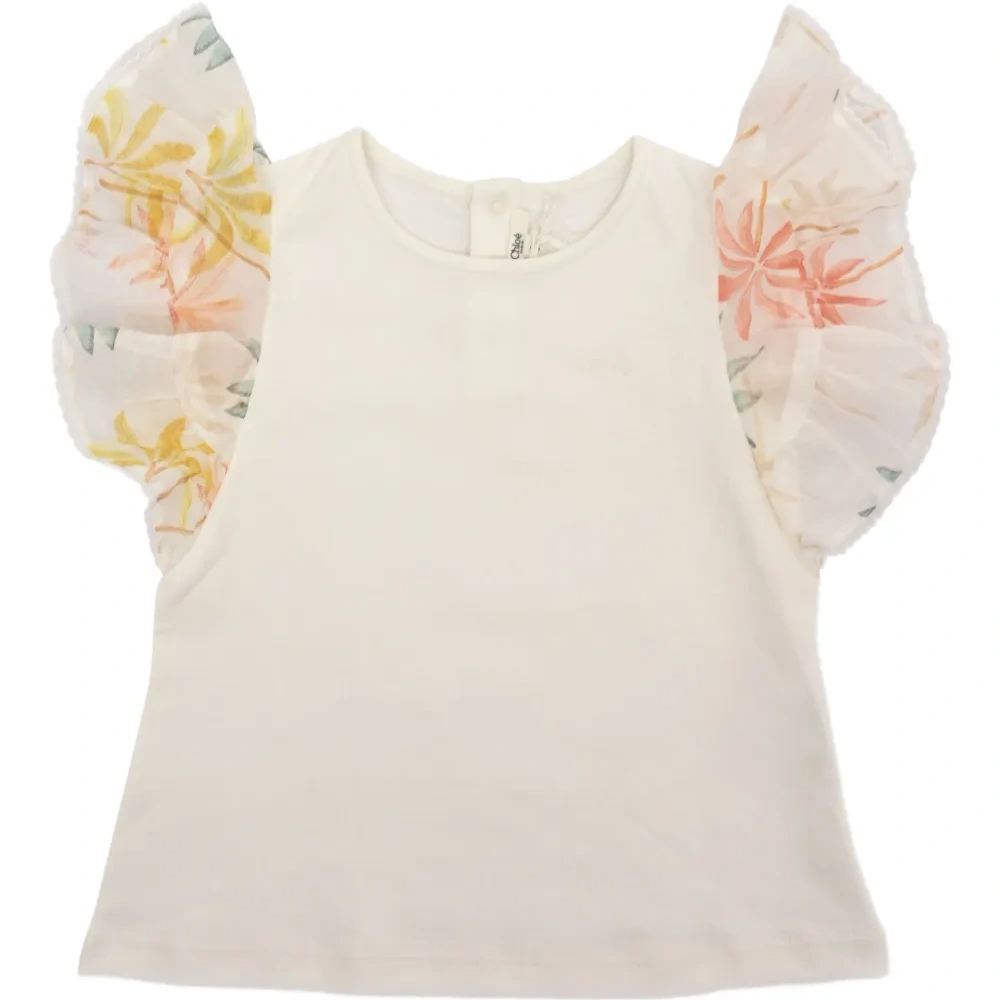 Топ с оборками и цветочным принтом
