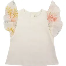 Топ с оборками и цветочным принтом
