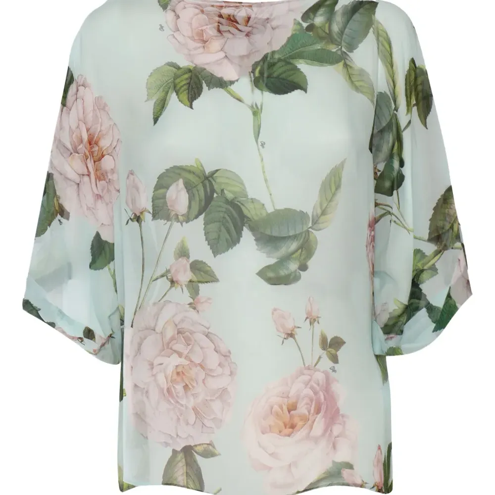 Топ с рукавами 'летучая мышь' и цветочным принтом