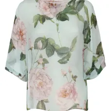Топ с рукавами 'летучая мышь' и цветочным принтом