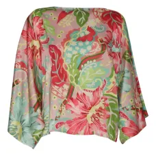 Топ с цветочным принтом и рукавами 'летучая мышь'