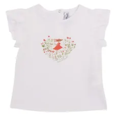 Футболка с оборками и цветочным принтом