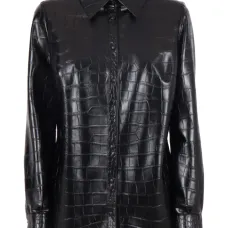 Рубашка с эффектом крокодиловой кожи