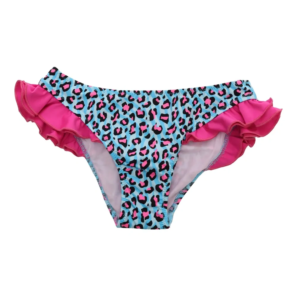 Плавки бикини с оборками и леопардовым принтом
