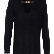 свитер из смесовой шерсти с V-образным вырезом