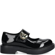 Лакированные лоферы с пряжкой