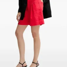 Льняные шорты с плетеной отделкой