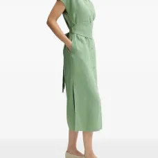 Льняное платье с поясом