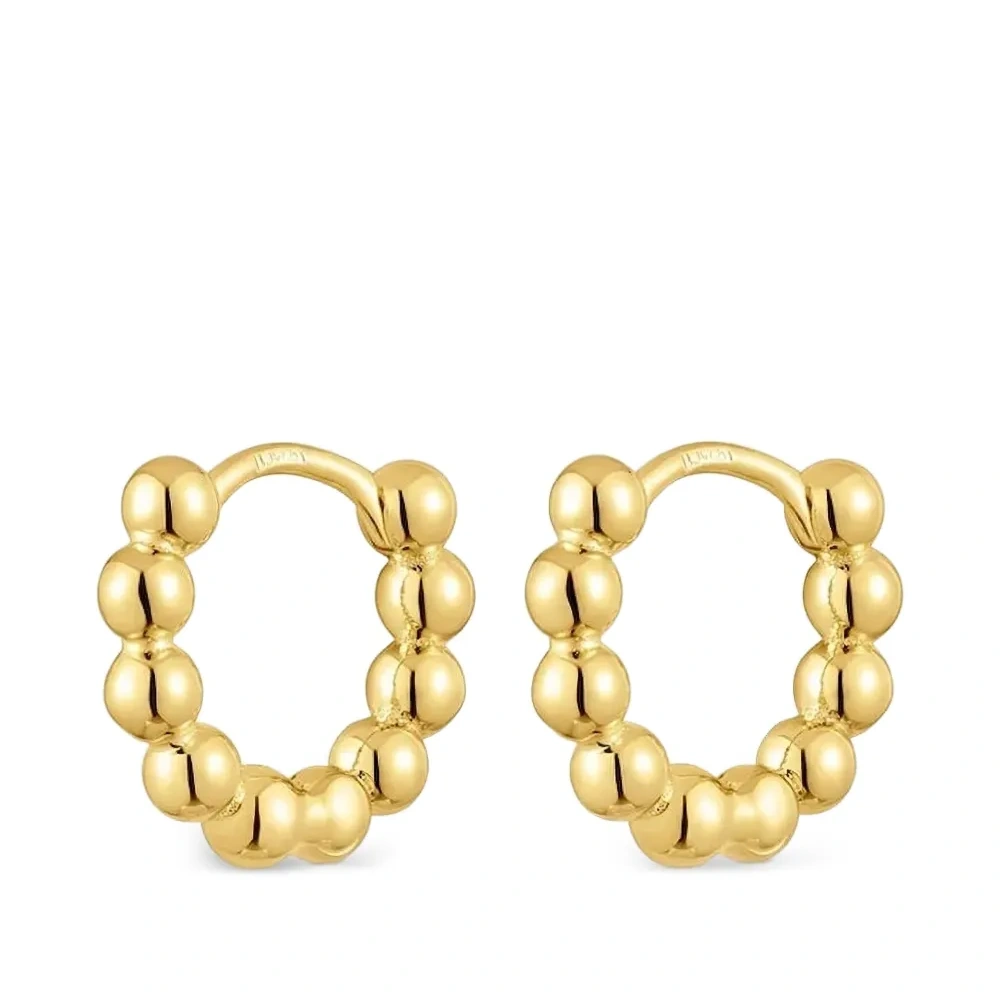 Серьги-кольца с бусинами