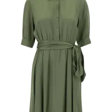 Платье-рубашка миди с поясом