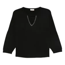 Декорированная блузка с V-образным вырезом Декорированная блузка с V-образным вырезом