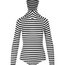 Полосатое боди с капюшоном