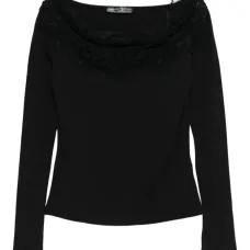 Топ с длинными рукавами и кружевом Топ с длинными рукавами и кружевом