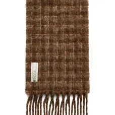 Клетчатый шарф с бахромой