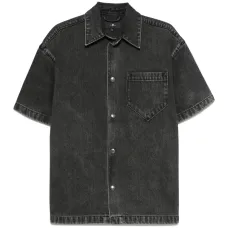 Джинсовая рубашка с короткими рукавами