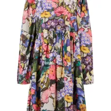 платье с длинными рукавами и цветочным принтом