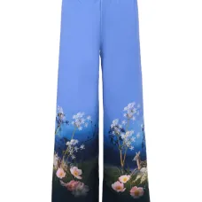 Широкие брюки с цветочным принтом