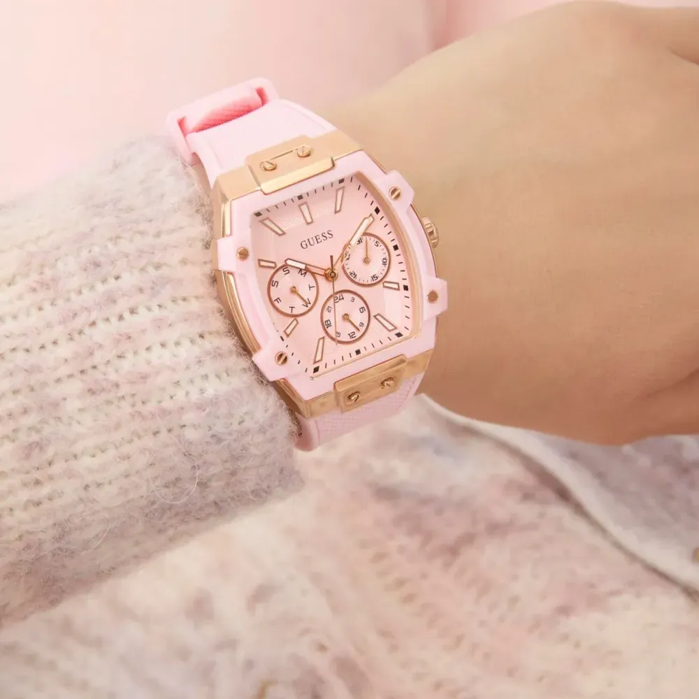 Наручные часы Silicone Strap Rose Gold Square Case 38 мм