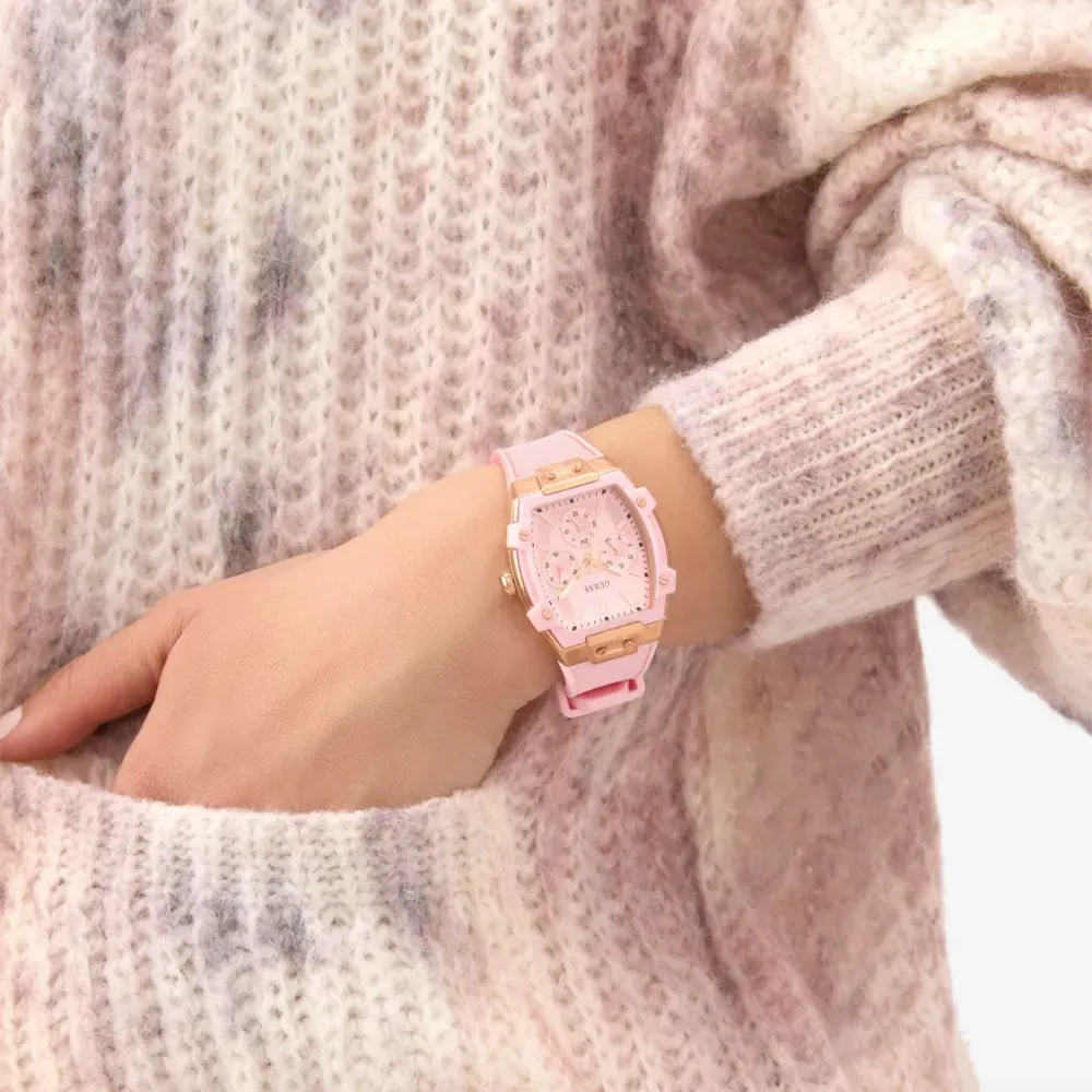 Наручные часы Silicone Strap Rose Gold Square Case 38 мм