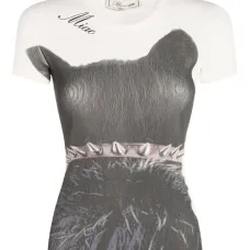 футболка в рубчик с принтом